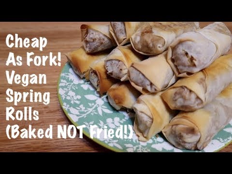 Vegan Baked Spring Rolls • It Doesn't Taste Like Chicken
