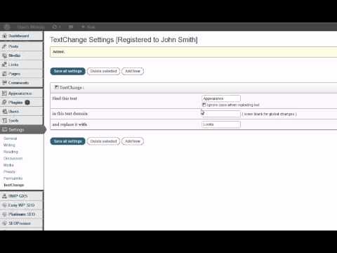 Wordpress Text Change Plugin