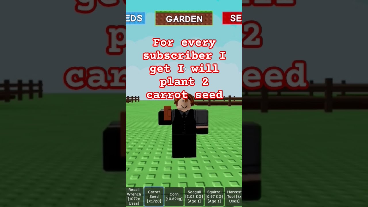 For Every Like I Get On This Video Will Plant 1 Carrot Seed Gag Roblox Grow A Garden