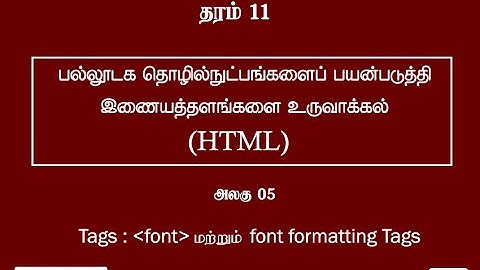 ICT Grade 11 Unit 5 Web Development (Tag : Font and Font Formatting) - Video No 3 ||Tamil (RM.Aroos)