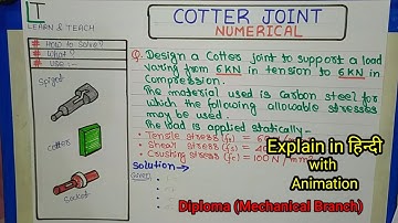 COTTER JOINT NUMERICAL ( How to Solved  Easy Trick ) in Hindi