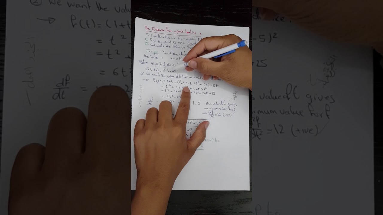 The Distance from a Point to a line in Space