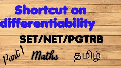 Shortcut  on Differentiability #pgtrb #net #set #trb