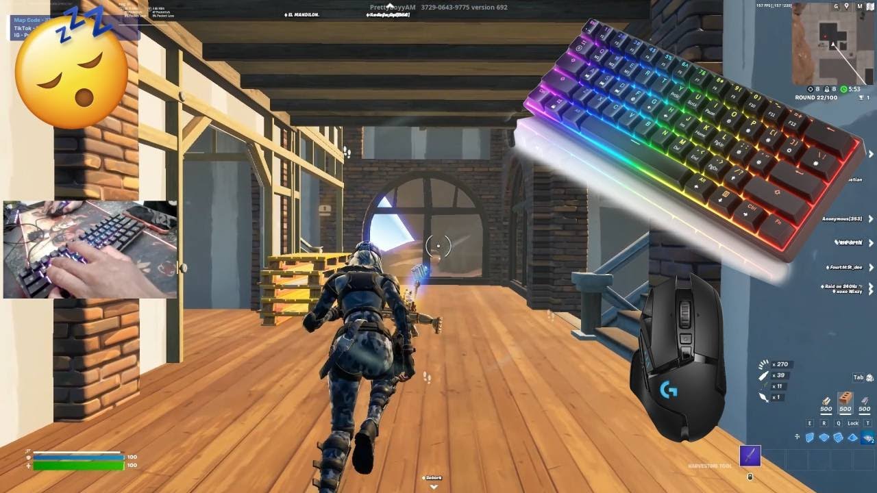 HK GAMING GK61 Mechanical Gaming Keyboard Yellow Switches😴 (Fortnite Tilted Zone Wars Gameplay)