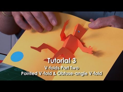 Pop-Up Tutorial 3 - V-folds Part 2 Pointed V-fold & Obtuse-angle V-fold