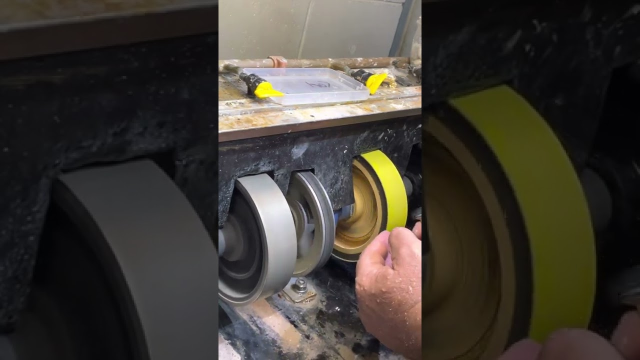 Australian Lightning Ridge Opal 280 grit Diamond Wheel to 600 soft wheel polishing