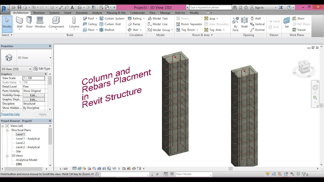 Column and it's Rebar Placement in Revit Structure - YouTube