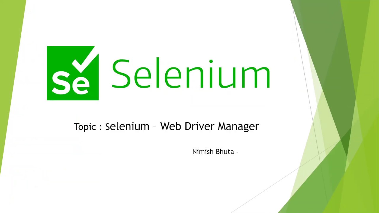 Selenium WebDriverManager