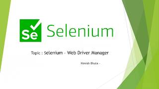 Selenium WebDriverManager