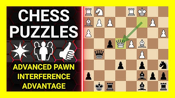 Chess Puzzles to Practice. Themes: Advanced pawn, Interference, Advantage. Learn Chess