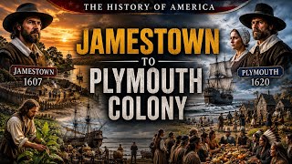 Jamestown To Plymouth : How Colonial America Began | The History of USA 