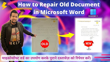 How to Repair Old Document in Microsoft Word | Repair Old Documents