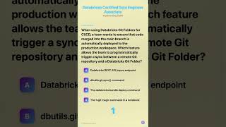 Databricks Certified Data Engineer Associate: When using Databricks Git Folders for CI/CD, a team wa