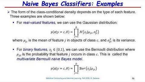 Lecture 15 - Naive Bayes Classifiers