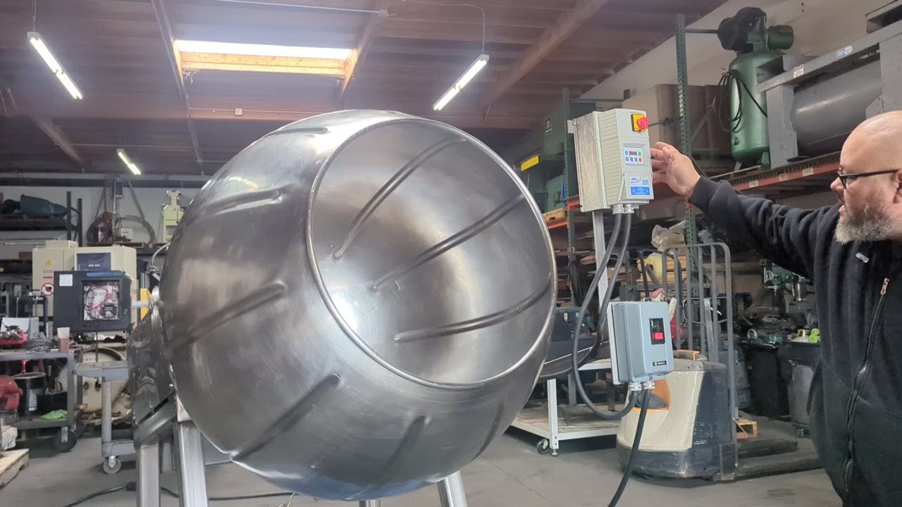 Stainless Chocolate Candy Coating Panner Panning Machine With Ribs VFD 460V 3 PH