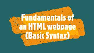 Fundamentals of an HTML web page ~ Format and Basic syntax of a Web page