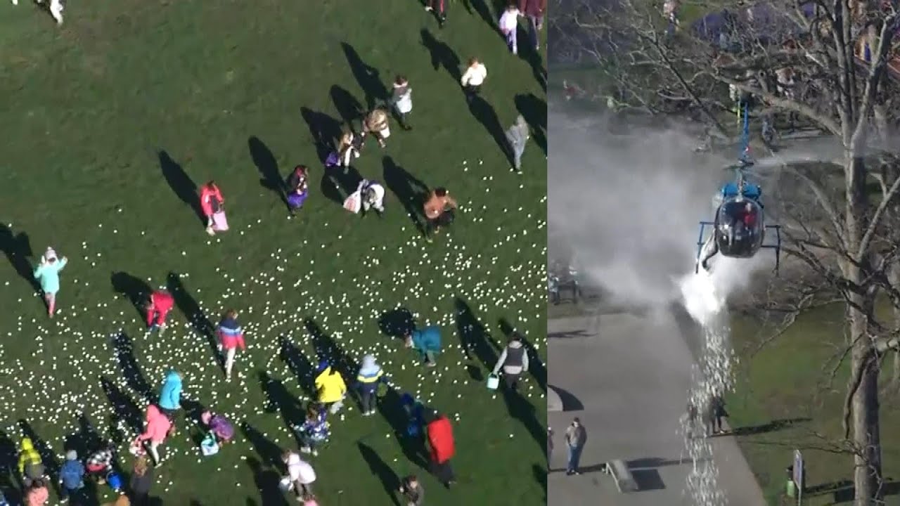 20,000 Easter Marshmallows Drop From Helicopter in Michigan YouTube
