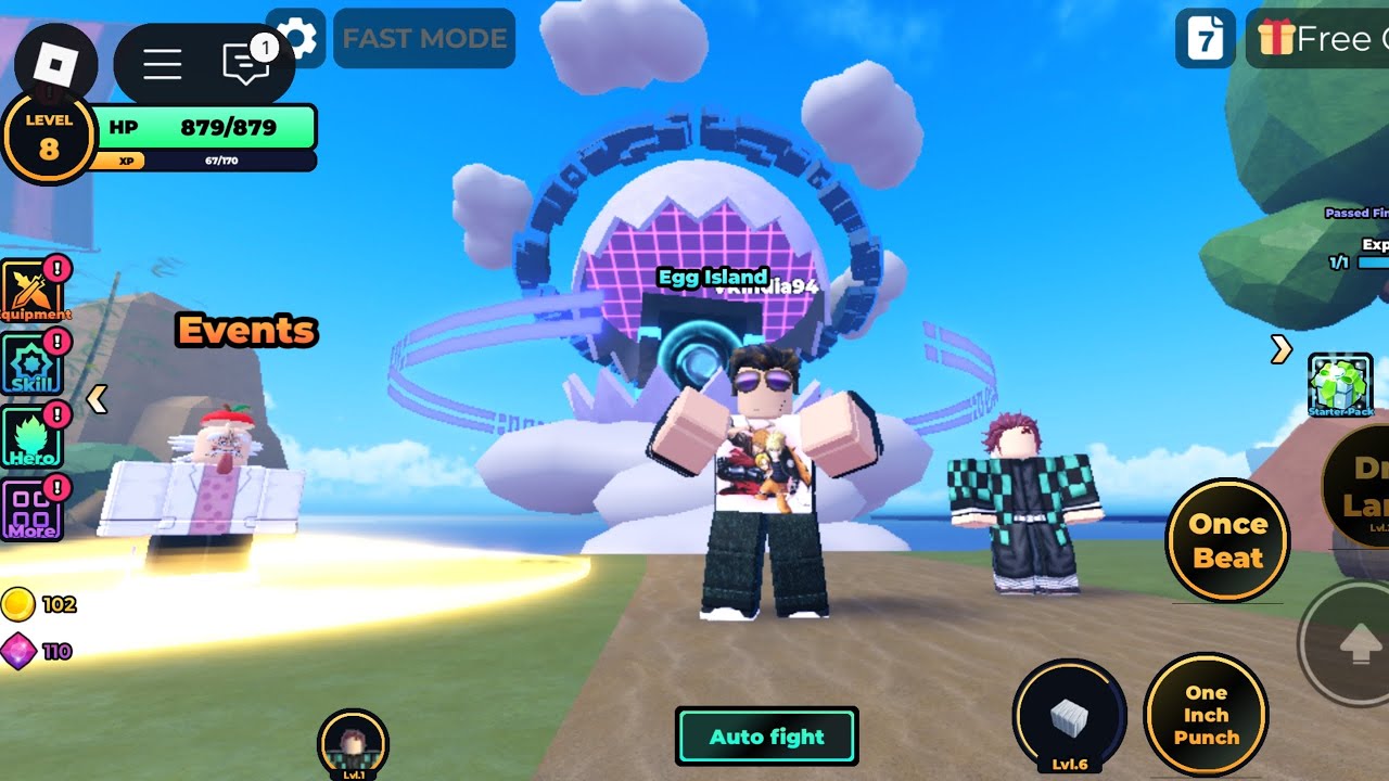 Anime Dungeon Fighters and egg island Demon Slayer  Lvl 99999999999max😱😱 part 1st