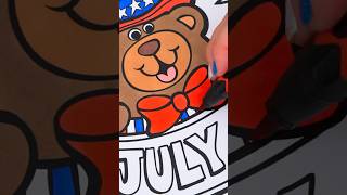 Coloring a 4th of July Bear