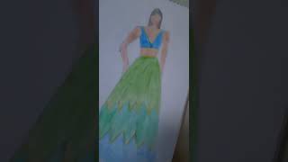 رسم  ساري هندي رسم ازياء هندى  رسم فساتين  shorts