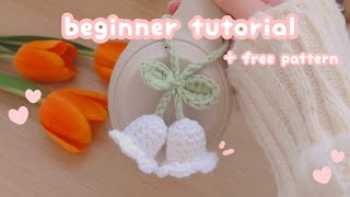 crochet lily of the valley ♡ headphone accessory | crochet for beginner | EASY & QUICK CROCHET