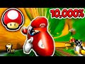 10,000% Tiny Tracks STRETCHED in Mario Kart Wii - Mushroom Cup