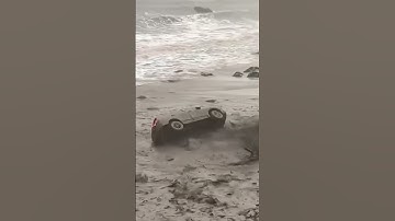 SUV swept into ocean by mudslide with driver still inside in California