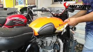 Royal Enfield vinyl wrapping peel off | light orange colour | tank unwrapping