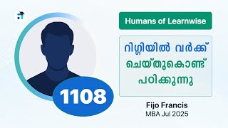 1108 I Fijo Francis I Humans of Learnwise I MBA I Kerala's No.1 IGNOU Coaching Platform #learnwise