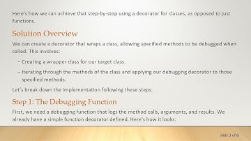 Implementing a Python Debugger Decorator for Classes