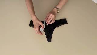 Prezentare Chiloti Negri Tanga Cu Dantela Esotiq Kiss 35616