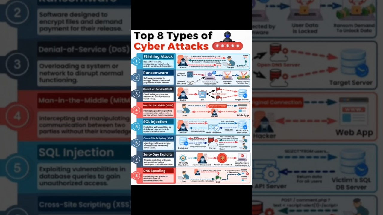 Top 8 Types of Cyber Attacks💻 