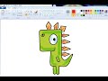 How to Draw Funny Dinosaur in Ms Paint || How to draw in Computer