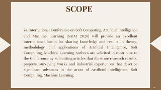 CFP : 7th International Conference on Soft Computing, Artificial Intelligence and Machine Learning screenshot 1