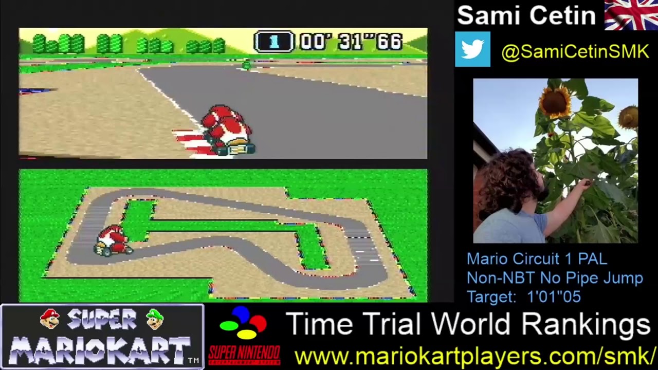 Mario Circuit 1 PAL Time Trial Non-Boost No Pipe Jump:  1'01"01 by Sami Cetin