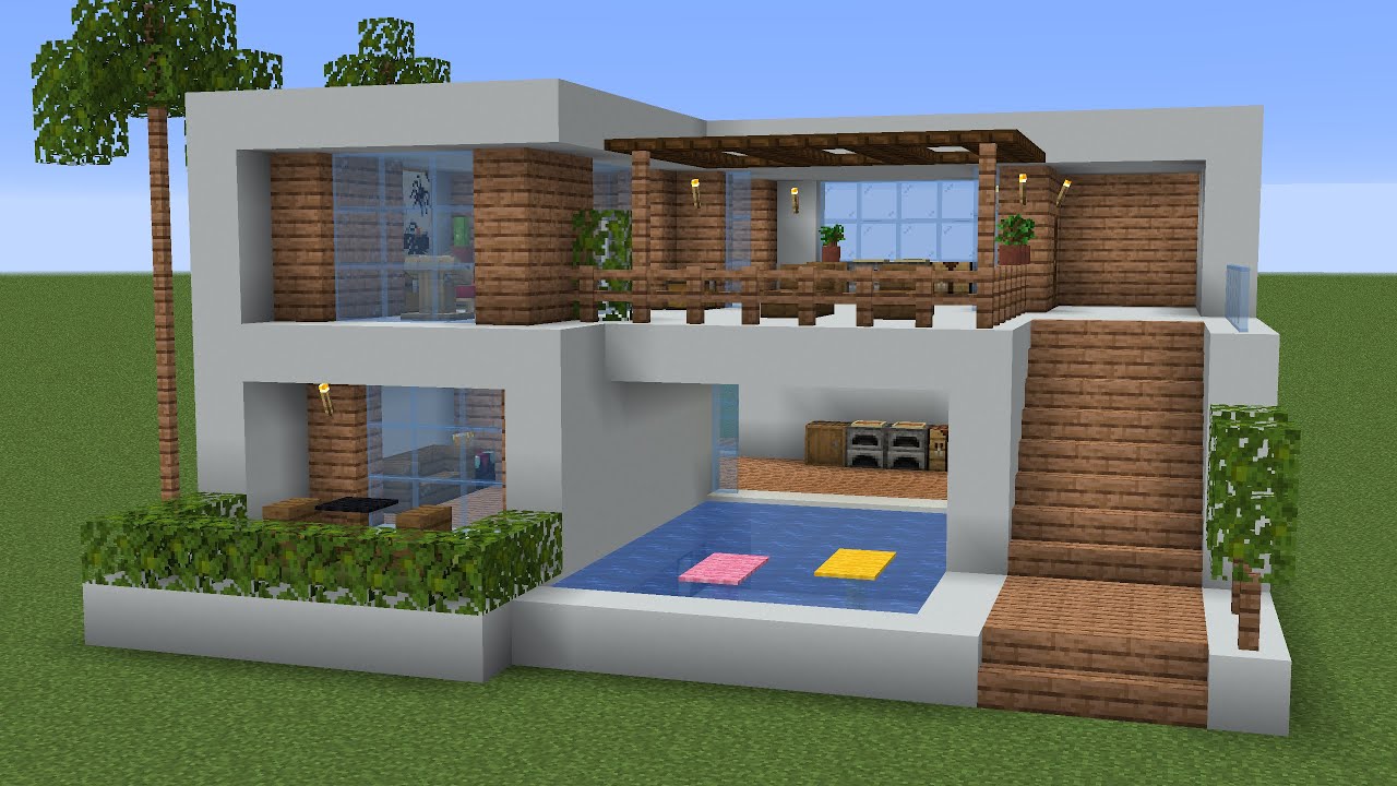 Minecraft How to build a Modern Vacation House 5 YouTube