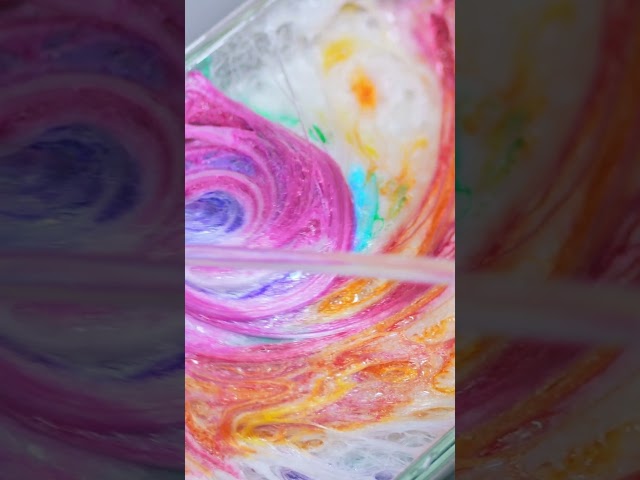 Gradient Slime & Crackling Bubble Slime #shorts  #slime #asmr