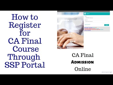 How to Register for CA Final- SSP Portal ICAI