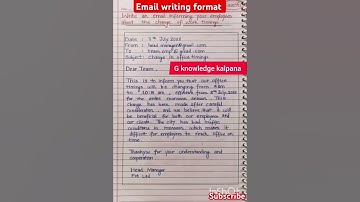 Email writing l email writing format l email writing format in english l email writing to employee