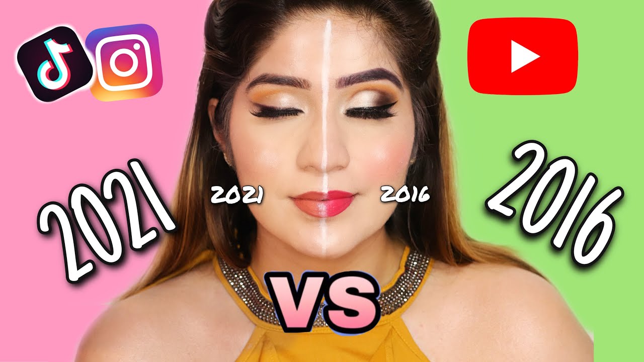 2016 VS 2021 Makeup (MY VERSION) || Makeup TRENDS 2021
