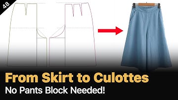How to Convert an A-Line Skirt into Culottes with a Perfect Crotch [Pattern Making Tutorial]