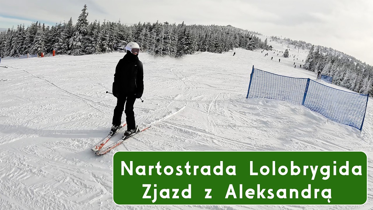 Lolobrygida zjazd nartostradą z Aleksandrą