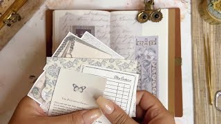 ASMR Decorate My Journal with '⏱️ Grey Vintage Theme' +Bloopers | #scrapbooking #journaling