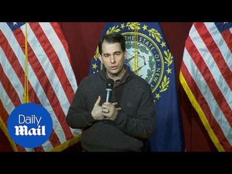 Wisconsin Gov. Scott Walker speaks during New Hampshire visit - Daily Mail