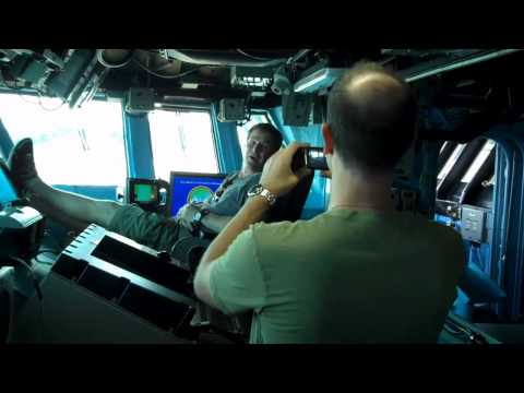 Sitting in the XO's chair on the USS Essex.