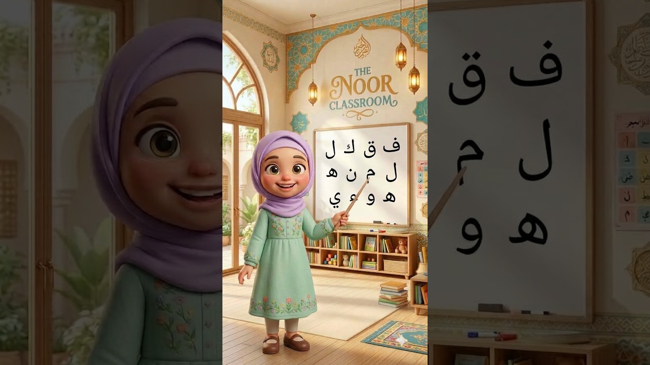 Arabic alphabet ف ق ك ل م ن ه و ء ي  Learn Arabic Letters | Noorani Qaida for Kids