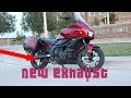 Honda CTX700 new exhaust before and after