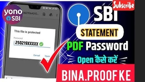 SBI Bank Statement PDF Password | How to Open SBI Statement PDF File Easily #youtube #sbi #sbibank