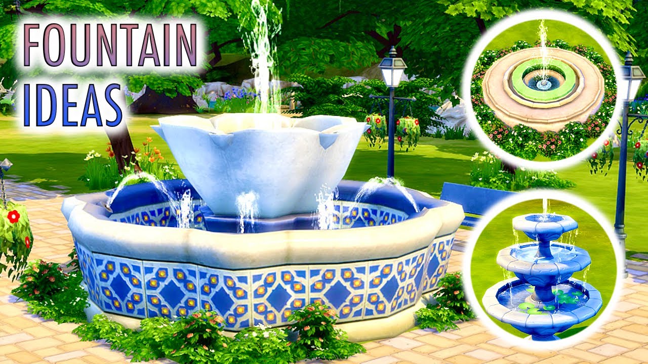 5 Fountain Ideas / The Sims 4 Base Game / 5 идей фонтанов / Симс 4