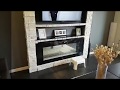 DIY How-to-build a  Fireplace Feature Wall (faux stone and recessed Mantel)